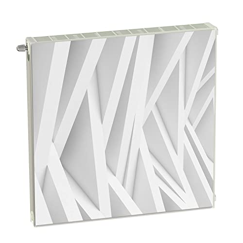 Magnet Heizkörperverkleidung Heizkörperabdeckung Weiss Abstrakt 60x60 cm Heizung Abdeckung Verkleidung Magnetische Abdeckmatte Kühlschrank aus Einem Flexiblen Magneten Digitaler Aufdruck von decorwelt