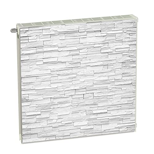 Magnet Heizkörperverkleidung Heizkörperabdeckung Weiss Ziegel 60x60 cm Heizung Abdeckung Verkleidung Magnetische Abdeckmatte Kühlschrank aus Einem Flexiblen Magneten Digitaler Aufdruck von decorwelt