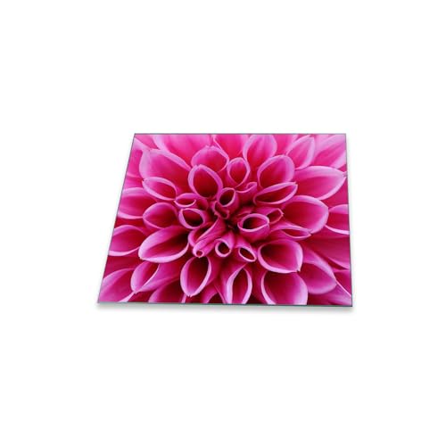 decorwelt | Herdabdeckplatte 60x52 cm Ceranfeld 1-Teilig Universal Elektroherd Induktion für Kochplatten Herdschutz Deko Schneidebrett Sicherheitsglas Spritzschutz Glas Blumen Pink Natur von decorwelt