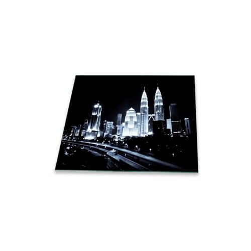 decorwelt | Herdabdeckplatte 60x52 cm Ceranfeld 1-Teilig Universal Elektroherd Induktion für Kochplatten Herdschutz Deko Schneidebrett Sicherheitsglas Spritzschutz Glas Modern Schwarz Weiß von decorwelt