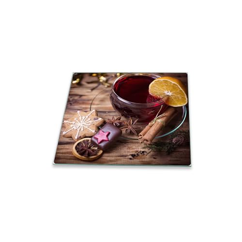 decorwelt | Herdabdeckplatte 60x52 cm Ceranfeldabdeckung 1-Teilig Universal Elektroherd Induktion für Kochplatten Herdschutz Deko Schneidebrett Sicherheitsglas Spritzschutz Glas Weihnachten von decorwelt