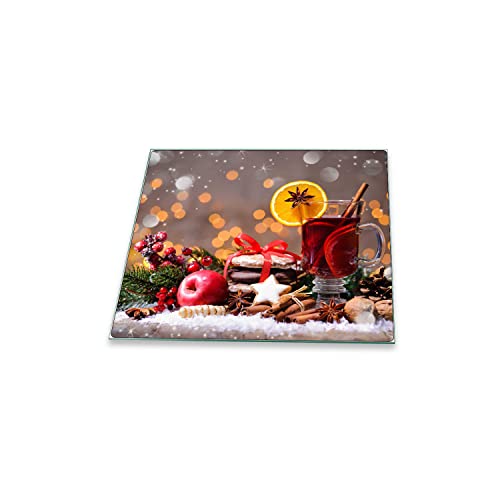 decorwelt | Herdabdeckplatte 60x52 cm Ceranfeldabdeckung 1-Teilig Universal Elektroherd Induktion für Kochplatten Herdschutz Deko Schneidebrett Sicherheitsglas Spritzschutz Glas Weihnachten von decorwelt