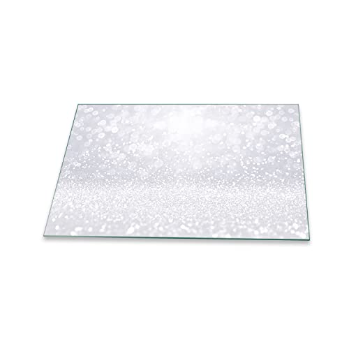 decorwelt | Herdabdeckplatte 80x52 cm 1-Teilig Abstrakt Weiß Ceranfeldabdeckung Universal Spritzschutz Glas Deko Elektroherd Induktion für Kochplatten Herdschutz Schneidebrett Sicherheitsglas von decorwelt