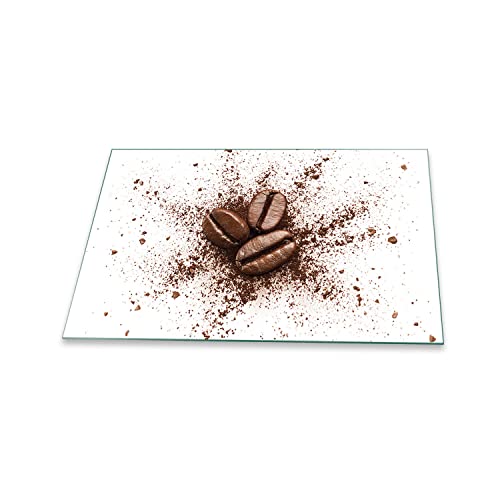 decorwelt | Herdabdeckplatte 80x52 cm 1-Teilig Kaffee Braun Ceranfeldabdeckung Universal Spritzschutz Glas Deko Elektroherd Induktion für Kochplatten Herdschutz Schneidebrett Sicherheitsglas von decorwelt