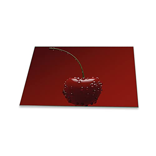 decorwelt | Herdabdeckplatte 80x52 cm 1-Teilig Obst Rot Ceranfeldabdeckung Universal Spritzschutz Glas Deko Elektroherd Induktion für Kochplatten Herdschutz Schneidebrett Sicherheitsglas von decorwelt