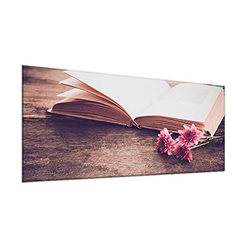 decorwelt | Herdabdeckplatte Glas 90x52 cm 1-Teilig Blumen Rot Ceranfeldabdeckung Universal Spritzschutz Deko Elektroherd Induktion für Kochplatten Herdschutz Schneidebrett rutschfest von decorwelt