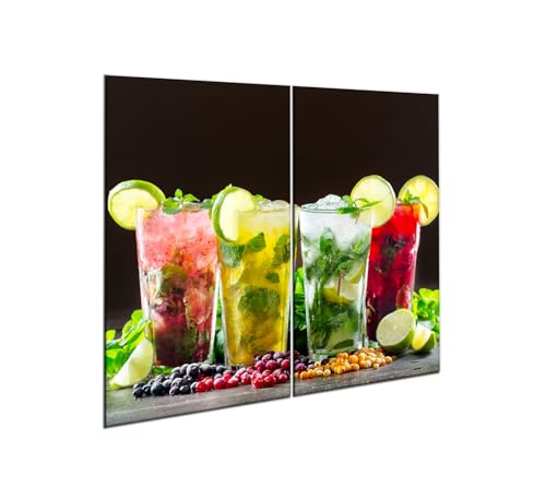 decorwelt |Herdabdeckplatte Glas Set 2x30x52 cm Ceranfeld Abdeckung Spritzschutz Abdeckplatte rutschfest Ceranfeldabdeckung Cocktail von decorwelt