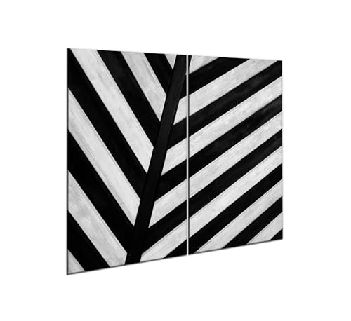 decorwelt |Herdabdeckplatte Glas Set 2x30x52 cm Ceranfeld Abdeckung Spritzschutz Abdeckplatte rutschfest Ceranfeldabdeckung Dunkel Modern von decorwelt