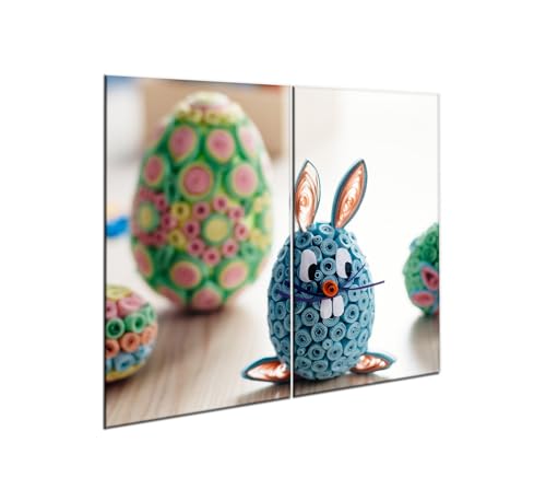 decorwelt |Herdabdeckplatte Glas Set 2x30x52 cm Ceranfeld Abdeckung Spritzschutz Abdeckplatte rutschfest Ceranfeldabdeckung Osterei von decorwelt