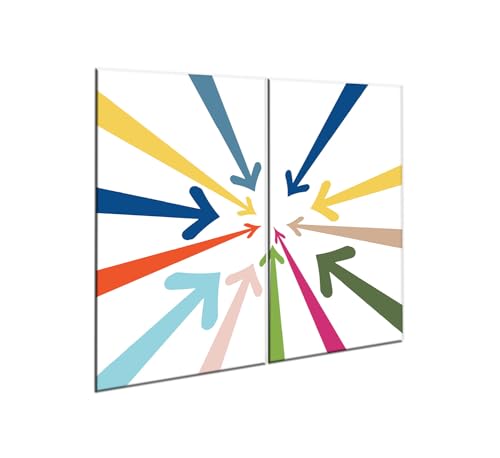 decorwelt |Herdabdeckplatte Glas Set 2x30x52 cm Ceranfeld Abdeckung Spritzschutz Abdeckplatte rutschfest Ceranfeldabdeckung Pfeil von decorwelt