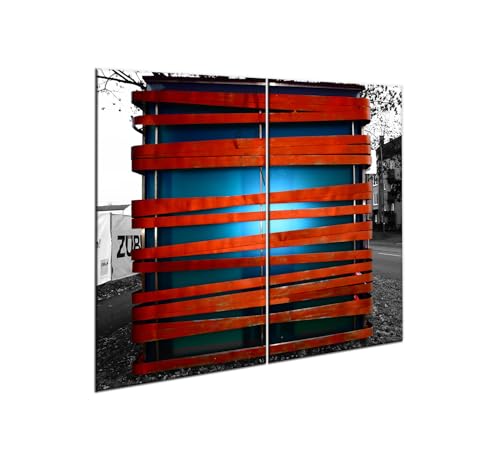 decorwelt |Herdabdeckplatte Glas Set 2x30x52 cm Ceranfeld Abdeckung Spritzschutz Abdeckplatte rutschfest Ceranfeldabdeckung Rot Modern von decorwelt