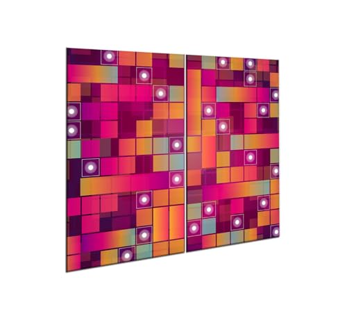 decorwelt |Herdabdeckplatte Glas Set 2x30x52 cm Ceranfeld Abdeckung Spritzschutz Abdeckplatte rutschfest Ceranfeldabdeckung Violett Modern von decorwelt