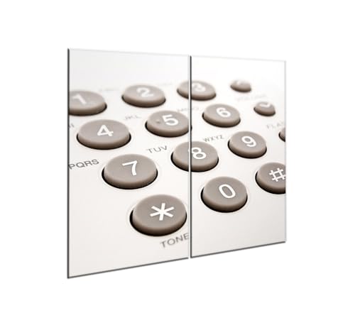 decorwelt |Herdabdeckplatte Glas Set 2x30x52 cm Ceranfeld Abdeckung Spritzschutz Abdeckplatte rutschfest Ceranfeldabdeckung Weiß Telefon von decorwelt