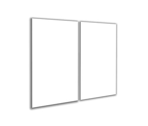 decorwelt | Herdabdeckplatte Weiß 2x30x52 Ceranfeldabdeckung 2 teilig Universal Abdeckung Kochplatten Glas Induktion Herdschutz Deko Schneidebrett Spritzschutz von decorwelt