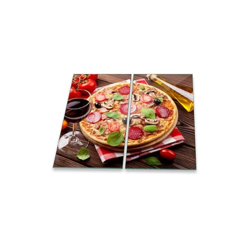 decorwelt | Herdabdeckplatten 2x30x52 cm Ceranfeldabdeckung 2-Teilig Universal Elektroherd Induktion für Kochplatten Herdschutz Deko Schneidebrett Sicherheitsglas Spritzschutz Glas Gericht von decorwelt