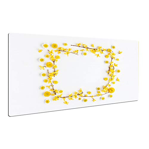 decorwelt | Herdabdeckplatten 80x52cm Ceranfeld Abdeckung Glas Spritzschutz Abdeckplatte Glasplatte Herd rutschfest Herd Ceranfeldabdeckung Blumen Gelb von decorwelt