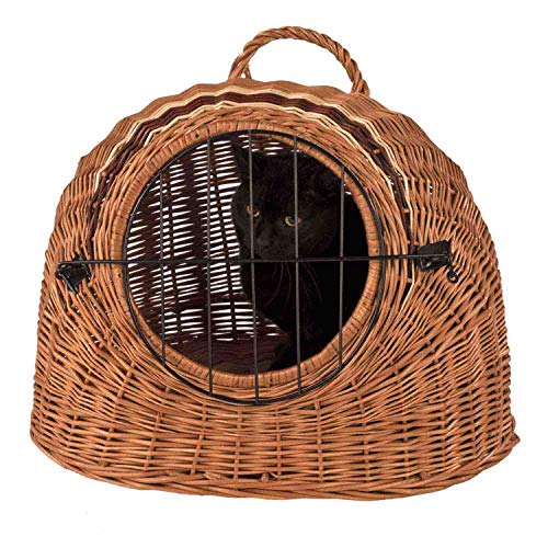 decorwelt Katzenkorb Weide Transportkorb Katze 43 x 52 x 37cm | Reise & Transport Hundekorb Katzenkorb Rattan | Katzen Transport Weidenkorb Katze | Transportbox Katze Transportbox Hund von decorwelt