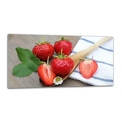 decorwelt Küchenrückwand Spritzschutz aus Glas 80x40 cm Wandschutz Herd Spüle Küchenspritzschutz Fliesenschutz Fliesenspiegel Küche Dekoglas Obst Rot von decorwelt