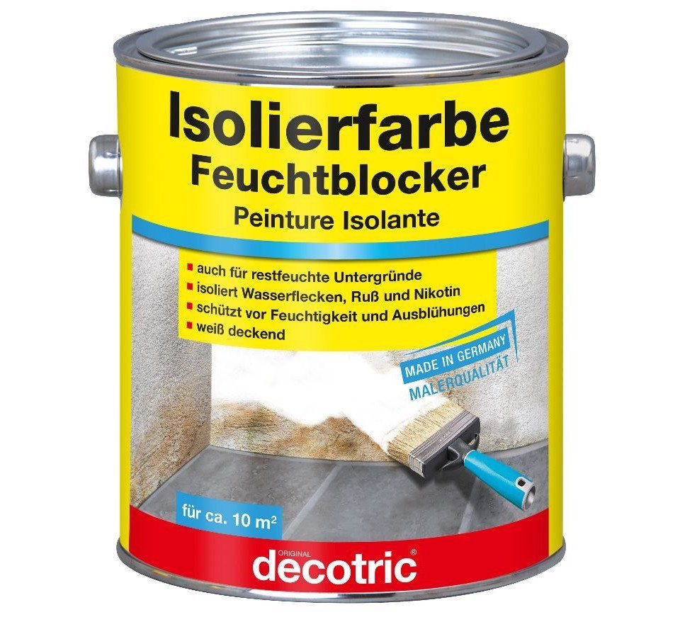 decotric® Isoliergrundierung Decotric Isolierfarbe Feuchtblocker 2 L weiß von decotric®