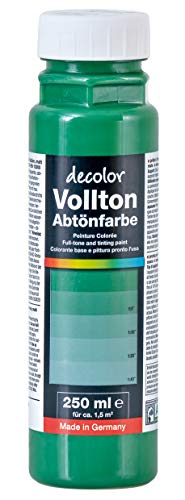 Decotric Decolor Bunte Abtönfarbe Laubgrün - 250 ml I Dispersionsfarbe für dekorative Anstriche und wasserbasierten Materialien I Hohe Farbkraft & Ergiebigkeit von decotric