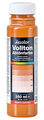 Decotric Decolor Bunte Abtönfarbe Topasbraun - 250 ml I Dispersionsfarbe für dekorative Anstriche und wasserbasierten Materialien I Hohe Farbkraft & Ergiebigkeit von decotric