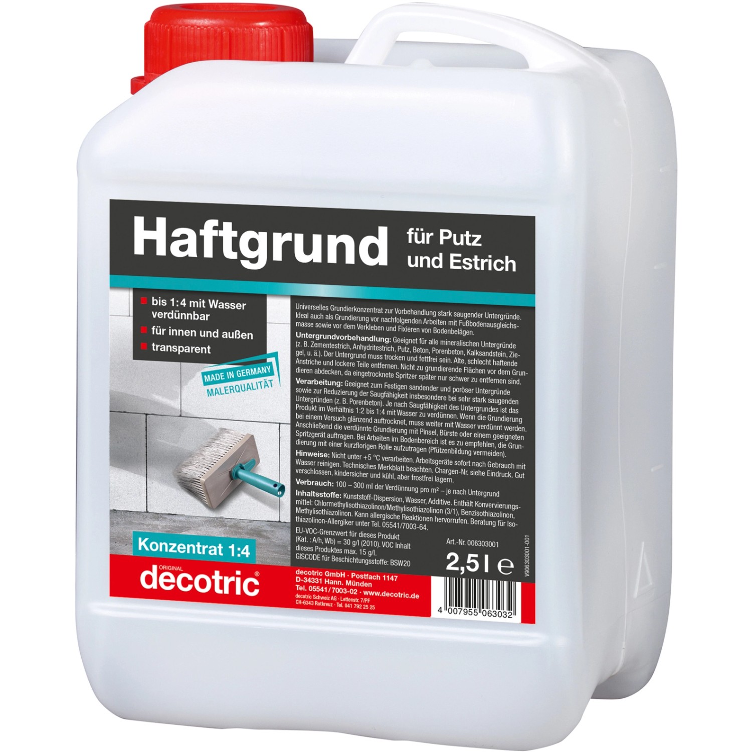 Decotric Haftgrund für Putz und Estrich 2,5 l von decotric