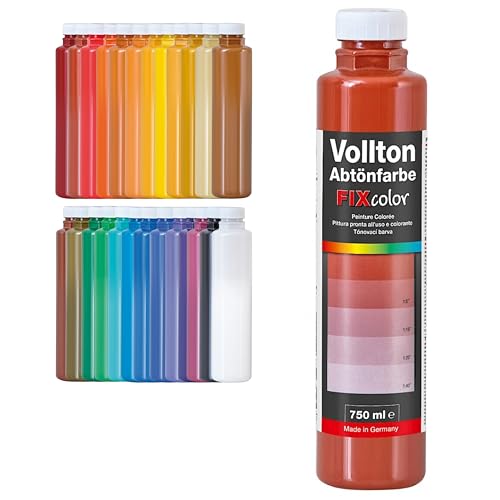 decotric Decolor Abtönfarbe Ziegelrot - 750ml I Dispersionsfarbe für dekorative Anstriche und wasserbasierten Materialien I Hohe Farbkraft & Ergiebigkeit von decotric