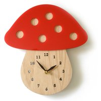 Moderne Pilz Wanduhr, Rot von decoylab