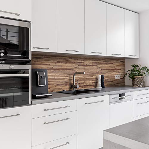 Dedeco Küchenrückwand Motiv: Holz V1, 3mm Acrylglas als Spritzschutz für die Küchenwand Wandschutz Dekowand wasserfest, 3D-Effekt, alle Untergründe, 260 x 60 cm Dedeco Küchenrückwand Motiv: Holz V1, 3mm Acrylglas als Spritzschutz für die Küchenwand Wandschutz Dekowand wasserfest, 3D-Effekt, alle Untergründe, 260 x 60 cm von dedeco