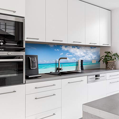 Dedeco Küchenrückwand mit Motiv: Strand V3, 280x60cm, Spritzschutz für Küchen, 3mm-Acrylglas – Glasoptik, fugenlos, hitzebeständig, leicht zu reinigen, ohne Bohren, wasserfest, Made in Germany Dedeco Küchenrückwand mit Motiv: Strand V3, 280x60cm, Spritzschutz für Küchen, 3mm-Acrylglas – Glasoptik, fugenlos, hitzebeständig, leicht zu reinigen, ohne Bohren, wasserfest, Made in Germany von dedeco