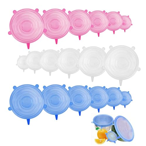 deegbbyi 18 Stück Silikondeckel, Silikon Stretch Deckel, Wiederverwendbarer Silikondeckel, Dehnbare Frischhalte Deckel, für Dosen, Schüsseln, Honiggläser, RundeBecher, Becher deegbbyi 18 Stück Silikondeckel, Silikon Stretch Deckel, Wiederverwendbarer Silikondeckel, Dehnbare Frischhalte Deckel, für Dosen, Schüsseln, Honiggläser, RundeBecher, Becher von deegbbyi