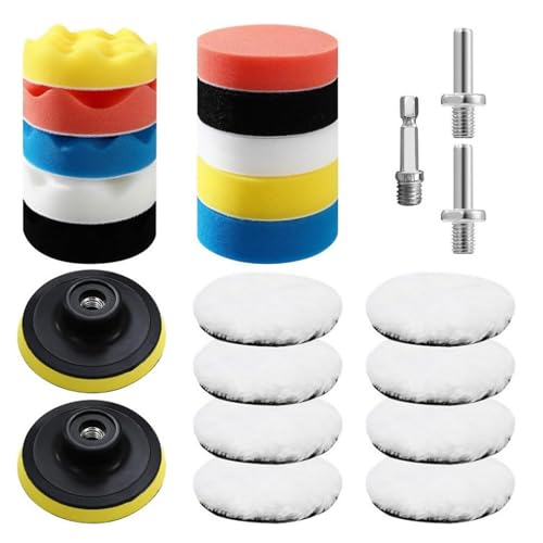 deegbbyi 23 Stück Polierschwamm, Auto Profi Handpolierschwamm, Polierschwamm Auto Polierpads Set, Handgemachtes Schwammset, Schwämme Pads Polieraufsatz, für Akkuschrauber, Poliermaschine deegbbyi 23 Stück Polierschwamm, Auto Profi Handpolierschwamm, Polierschwamm Auto Polierpads Set, Handgemachtes Schwammset, Schwämme Pads Polieraufsatz, für Akkuschrauber, Poliermaschine von deegbbyi