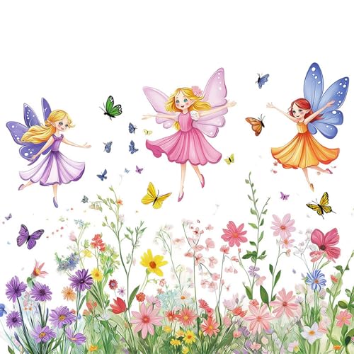 deegbbyi Wandtattoo Rosa Blume Fee Wandaufkleber, Schmetterling Mädchen Elfen Wandabziehbilder, Wandtattoo Blumenfee, Wandsticker Mädchen Schlafzimmer, für Kinder Schlafzimmer Deko deegbbyi Wandtattoo Rosa Blume Fee Wandaufkleber, Schmetterling Mädchen Elfen Wandabziehbilder, Wandtattoo Blumenfee, Wandsticker Mädchen Schlafzimmer, für Kinder Schlafzimmer Deko von deegbbyi