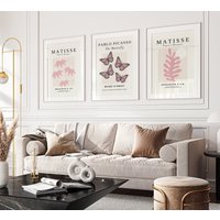 Galerie Wand 3Er Set, 2Er Henri Matisse Print Pink Wandkunst, Picasso Poster Schmetterling M02-1 Klm Galerie Wand 3Er Set, 2Er Henri Matisse Print Pink Wandkunst, Picasso Poster Schmetterling M02-1 Klm von deepEdity