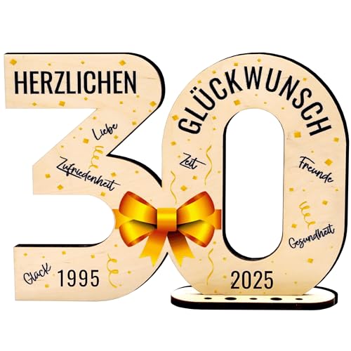 defiPad 2025 Holz-Schild Gästebuch 30 Geburtstag Geschenk fur Frau oder Mann | 30 Jahre Holz Geschenke und Gästebuch fur Geburtstag Jubiläum | Geburtstagsdeko | Geburtstagsgeschenk für Frauen von defiPad