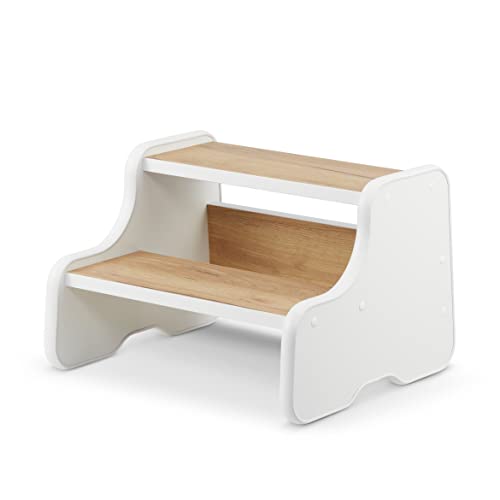 defiPad Tritthocker mit 2 Stufen | Holzhocker für Kinder | Kindertreppchen Schemel | Kindermöbel für Bad, Küche, Kinderzimmer ab 2 Jahre | Toilettenhocker | Hocker Holz | Kinderzimmer Möbel | von defiPad