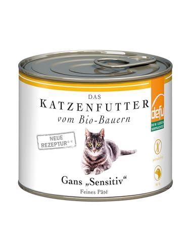 defu Katzenfutter | 12 x 200 g | Bio Gans Sensitiv | Getreidefreies Premium Bio Nassfutter Menü | Alleinfuttermittel für Katzen von defu