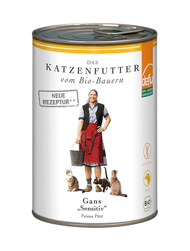 defu Katzenfutter | 12 x 400 g | Bio Gans Sensitiv | Getreidefreies Premium Bio Nassfutter Menü | Alleinfuttermittel für Katzen defu Katzenfutter | 12 x 400 g | Bio Gans Sensitiv | Getreidefreies Premium Bio Nassfutter Menü | Alleinfuttermittel für Katzen von defu