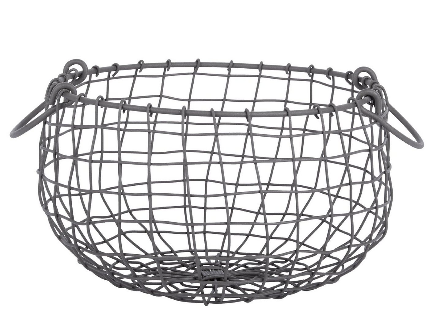 degawo Aufbewahrungsbox Draht Korb -MITTEL- rund Ø 26 cm Griffe Dekoration (1 x Drahtkorb) von degawo