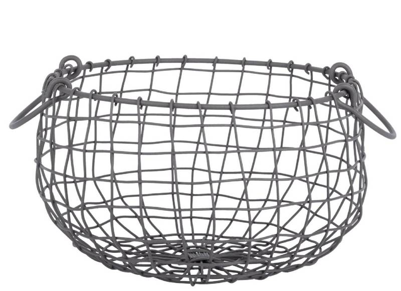degawo Aufbewahrungsbox Draht Korb -MITTEL- rund Ø 26 cm Griffe Dekoration (1 x Drahtkorb) von degawo