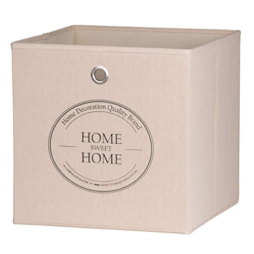 deine-tante-emma 001948 Alfa Home Sweet Home beige Faltbox Faltkorb Korb Regalkorb Einschubkor. von deine-tante-emma