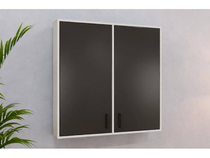 Badezimmer Hängeschrank/ Badschrank nach Maß - RAL 9017 Verkehrschwarz - 109x109x20cm - Individuell konfigurieren von deinschrank.de