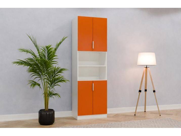 Badezimmer Hochschrank/ Badschrank nach Maß - RAL 2010 Signalorange - 210x210x40cm - Individuell konfigurieren von deinschrank.de