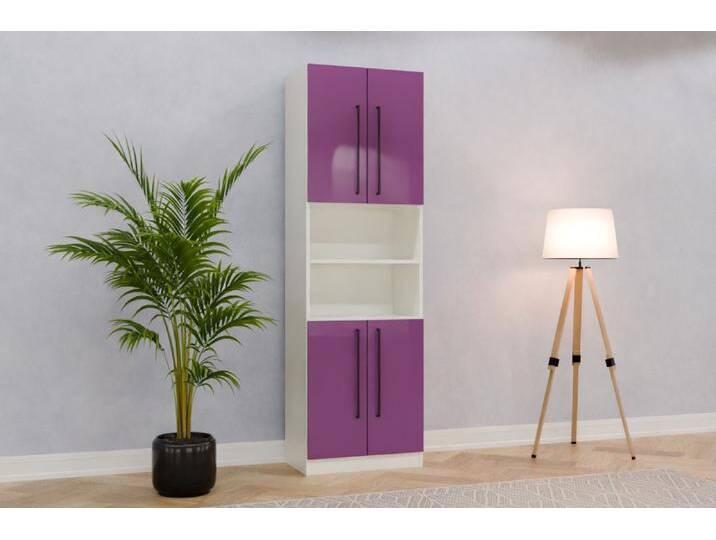 Badezimmer Hochschrank/ Badschrank nach Maß - RAL 4008 Signalviolett - 210x210x40cm - Individuell konfigurieren von deinschrank.de