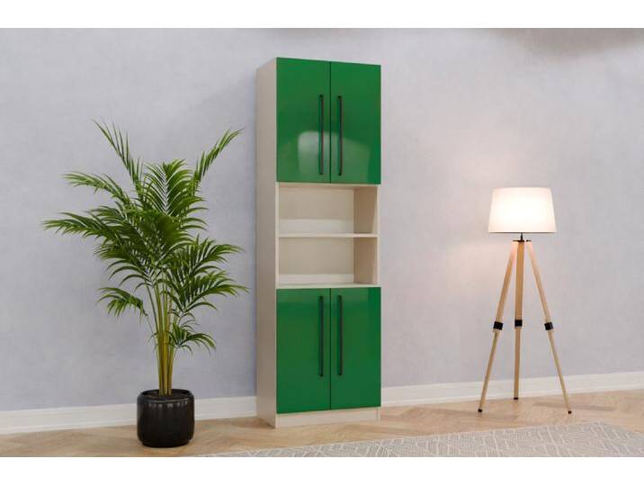 Badezimmer Hochschrank/ Badschrank nach Maß - RAL 6029 Minzgrün - 210x210x40cm - Individuell konfigurieren von deinschrank.de