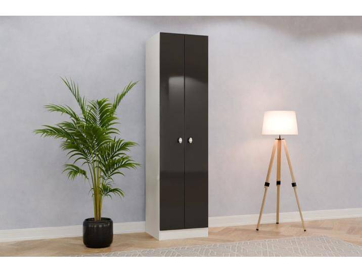 Badezimmer Hochschrank/ Badschrank nach Maß - RAL 9017 Verkehrschwarz - 219x219x52cm - Individuell konfigurieren von deinschrank.de