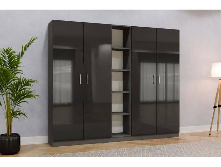 Badezimmerschrank nach Maß - RAL 9011 Graphitschwarz - 197x197x36cm - Individuell konfigurieren von deinschrank.de