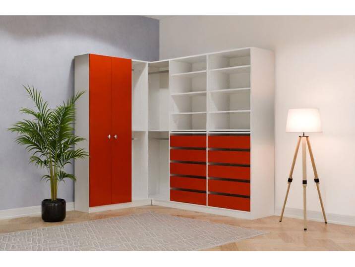 Eckkleiderschrank nach Maß RAL 2002 Blutorange B115xB225xH220cm Individuell konfigurieren Eckkleiderschrank nach Maß RAL 2002 Blutorange B115xB225xH220cm Individuell konfigurieren von deinschrank.de