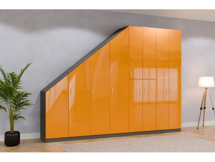 Garderobenschrank/ Flurschrank nach Maß - RAL 1037 Sonnengelb - 255x255x57cm - Individuell konfigurieren von deinschrank.de