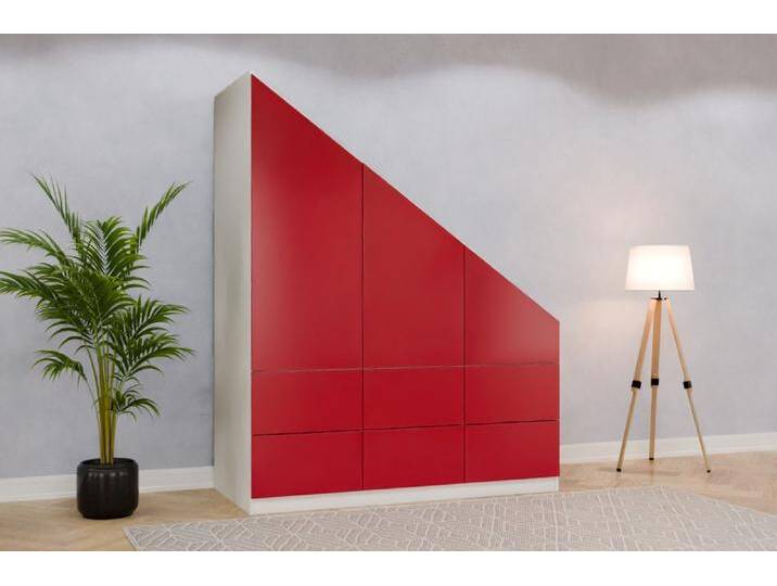 Garderobenschrank/ Flurschrank nach Maß - RAL 3027 Himbeerrot - 220x220x82cm - Individuell konfigurieren Garderobenschrank/ Flurschrank nach Maß - RAL 3027 Himbeerrot - 220x220x82cm - Individuell konfigurieren von deinschrank.de